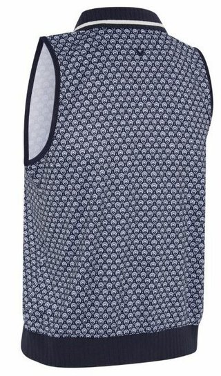 Callaway Scarf Geo Printed Sleeveless polo de mujer, peacoat