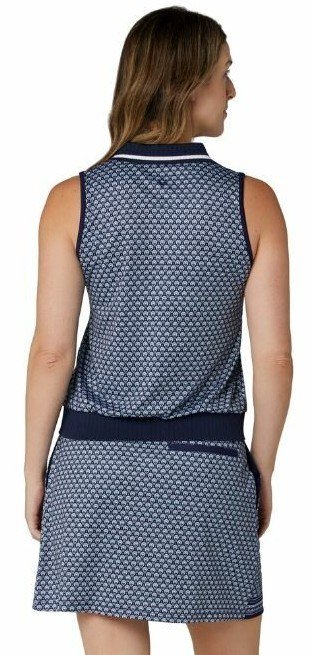 Callaway Scarf Geo Printed Sleeveless polo de mujer, peacoat