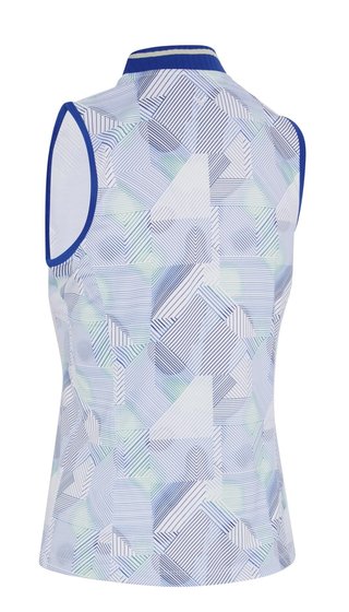 Callaway Sleeveless Rib Collar 1/4 Zip polo de mujer, brilliant white
