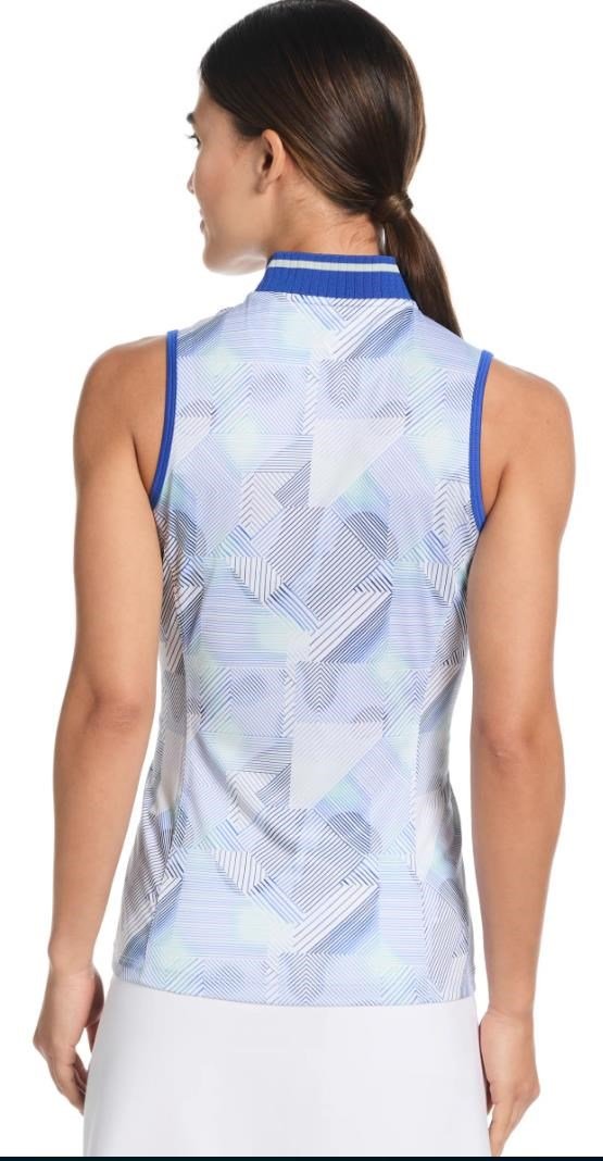 Callaway Sleeveless Rib Collar 1/4 Zip polo de mujer, brilliant white