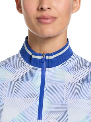 Callaway Sleeveless Rib Collar 1/4 Zip polo de mujer, brilliant white