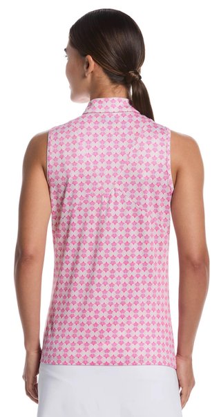 Callaway Deco Geo Print Sleeveless polo de mujer, fuchsia purple