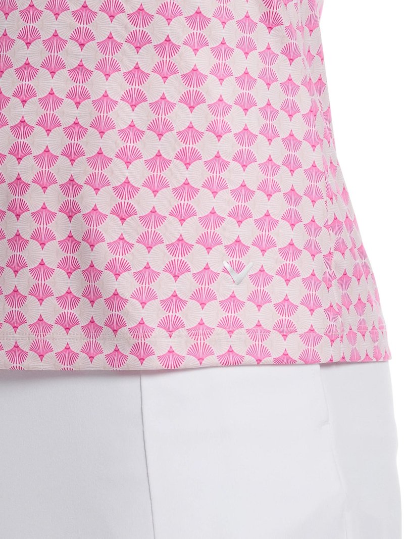 Callaway Deco Geo Print Sleeveless polo de mujer, fuchsia purple