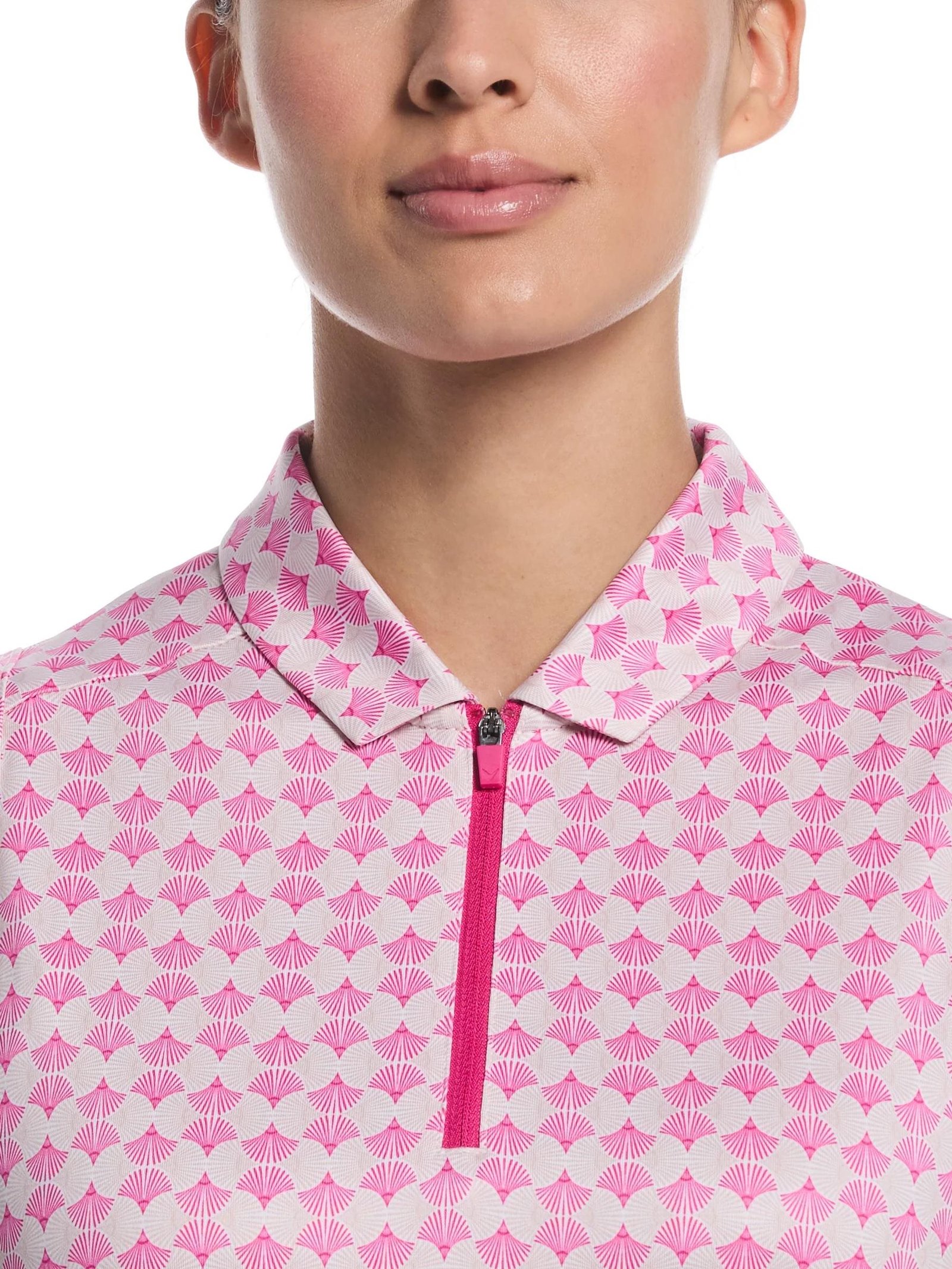 Callaway Deco Geo Print Sleeveless polo de mujer, fuchsia purple