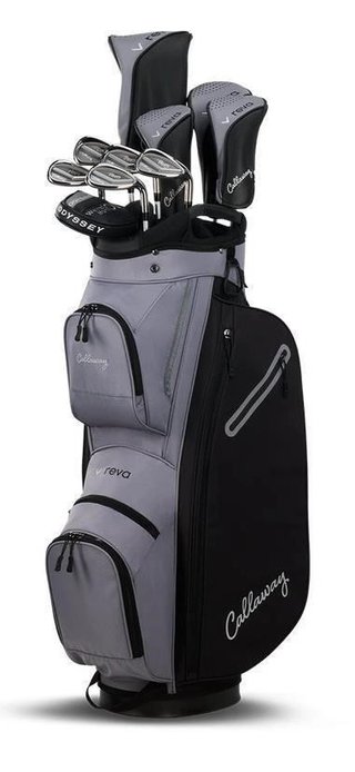 Callaway REVA 11PC set de golf para mujer, grafito, diestras, Long +1" + bolsa de carro, negro
