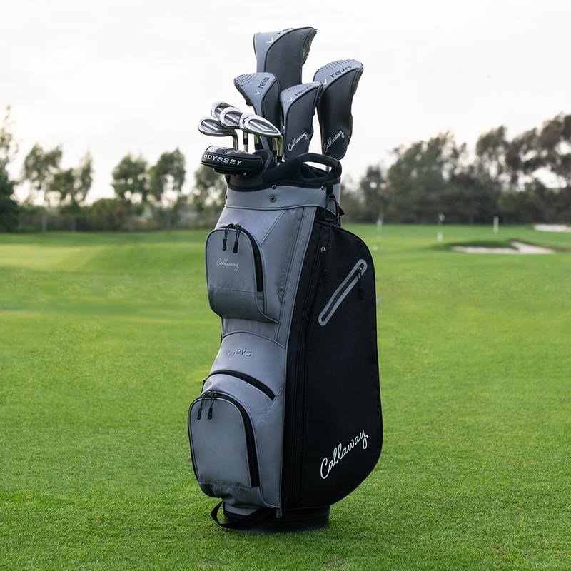 Callaway REVA 11PC set de golf para mujer, grafito, diestras, Long +1" + bolsa de carro, negro