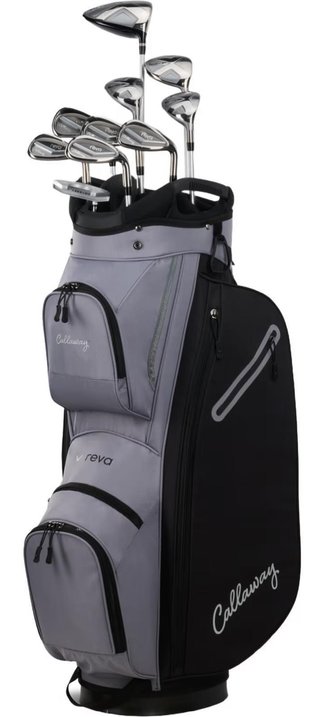 Callaway REVA 11PC set de golf para mujer, grafito, diestras, Long +1" + bolsa de carro, negro
