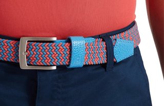 FootJoy Braided unisex cinturón, coastal blue/nantucket red
