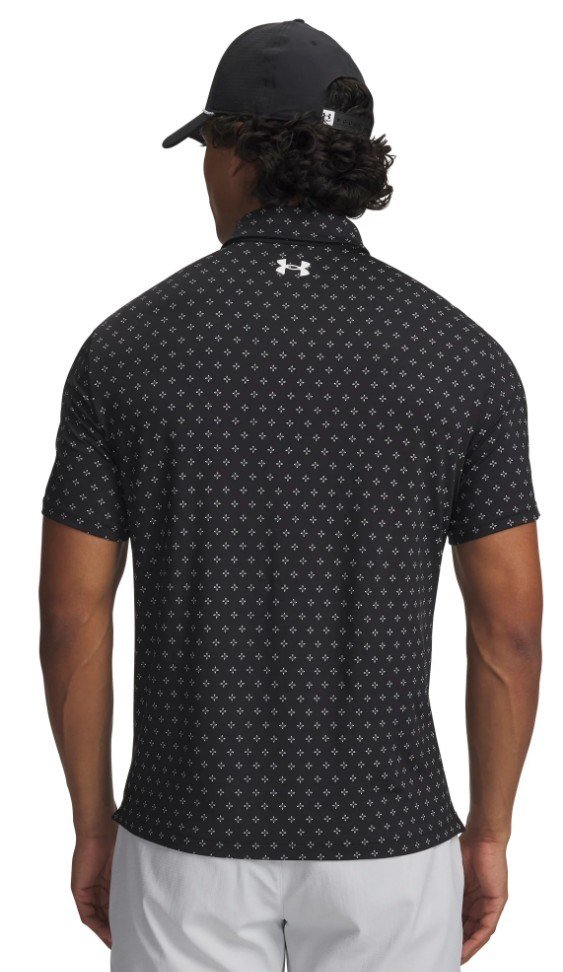Under Armour Playoff 3.0 Printed polo de hombre, negro/blanco