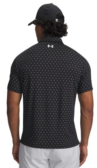 Under Armour Playoff 3.0 Printed polo de hombre, negro/blanco