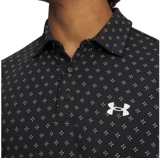 Under Armour Playoff 3.0 Printed polo de hombre, negro/blanco