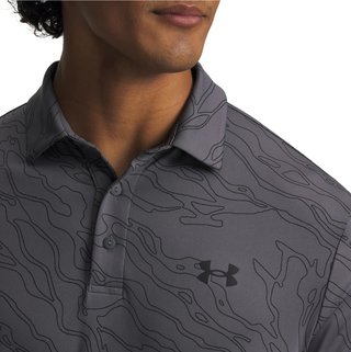 Under Armour Playoff 3.0 Printed polo de hombre, castlerock/black