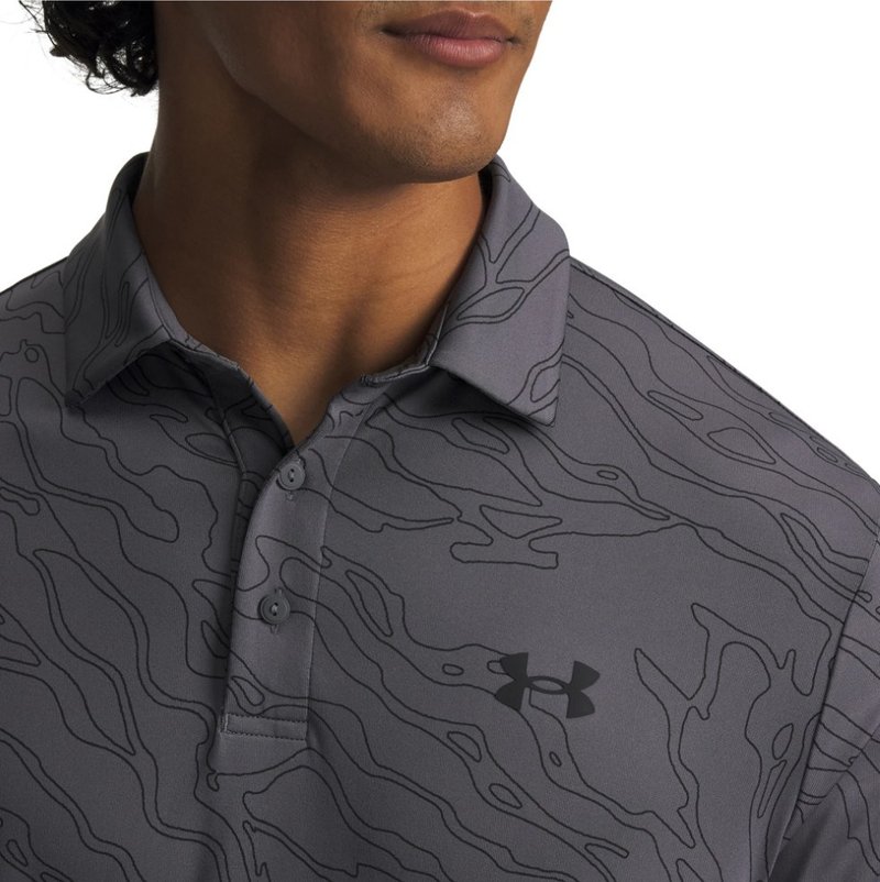 Under Armour Playoff 3.0 Printed polo de hombre, castlerock/black