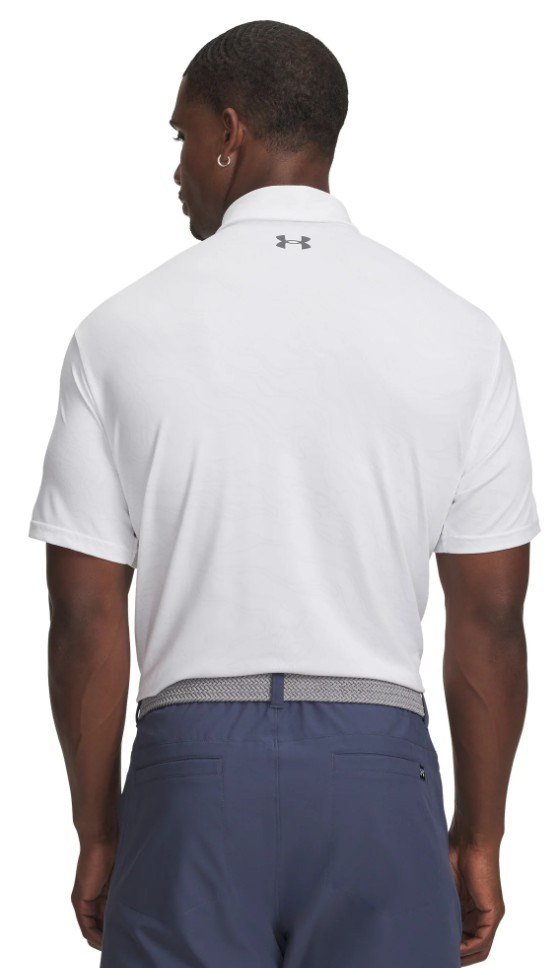 Under Armour Playoff 3.0 Printed polo de hombre, blanco/gris distante