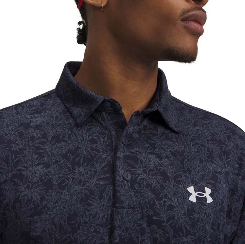 Under Armour Playoff 3.0 Printed polo para hombre, midnight navy/white