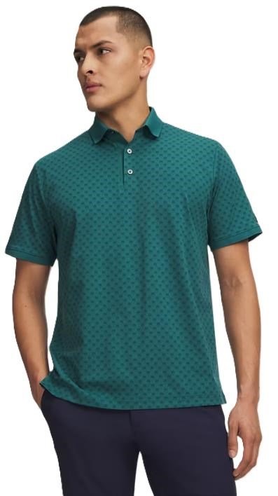 Under Armour ArmourDry Print Rib polo de hombre, rack green/arden green/midnight navy