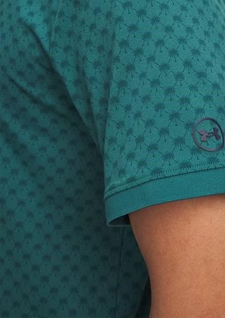 Under Armour ArmourDry Print Rib polo de hombre, rack green/arden green/midnight navy