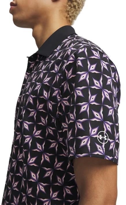 Under Armour ArmourDry Printed polo de hombre, negro/rosa posh/blanco