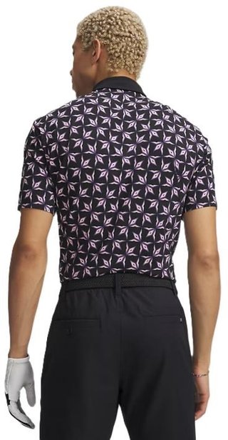 Under Armour ArmourDry Printed polo de hombre, negro/rosa posh/blanco