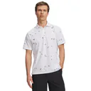 Under Armour ArmourDry Printed polo de hombre, blanco/rack green/negro