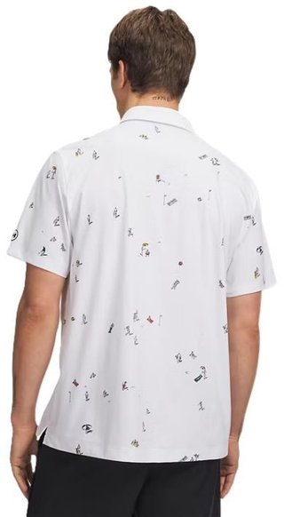 Under Armour ArmourDry Printed polo de hombre, blanco/verde rack/negro