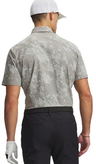 Under Armour Drive Chill Printed polo de hombre, titanium/clay green/black