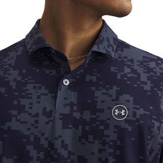 Under Armour Drive Chill Printed polo de hombre, midnight navy/halo grey