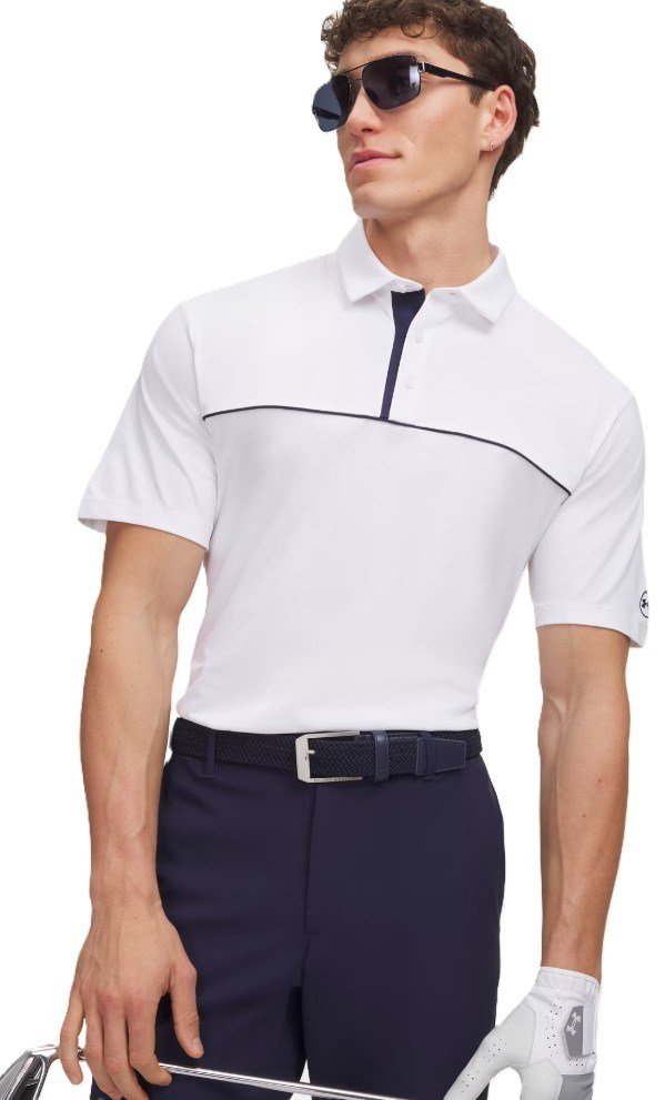 Under Armour Dry Horizon polo de hombre, blanco/azul marino