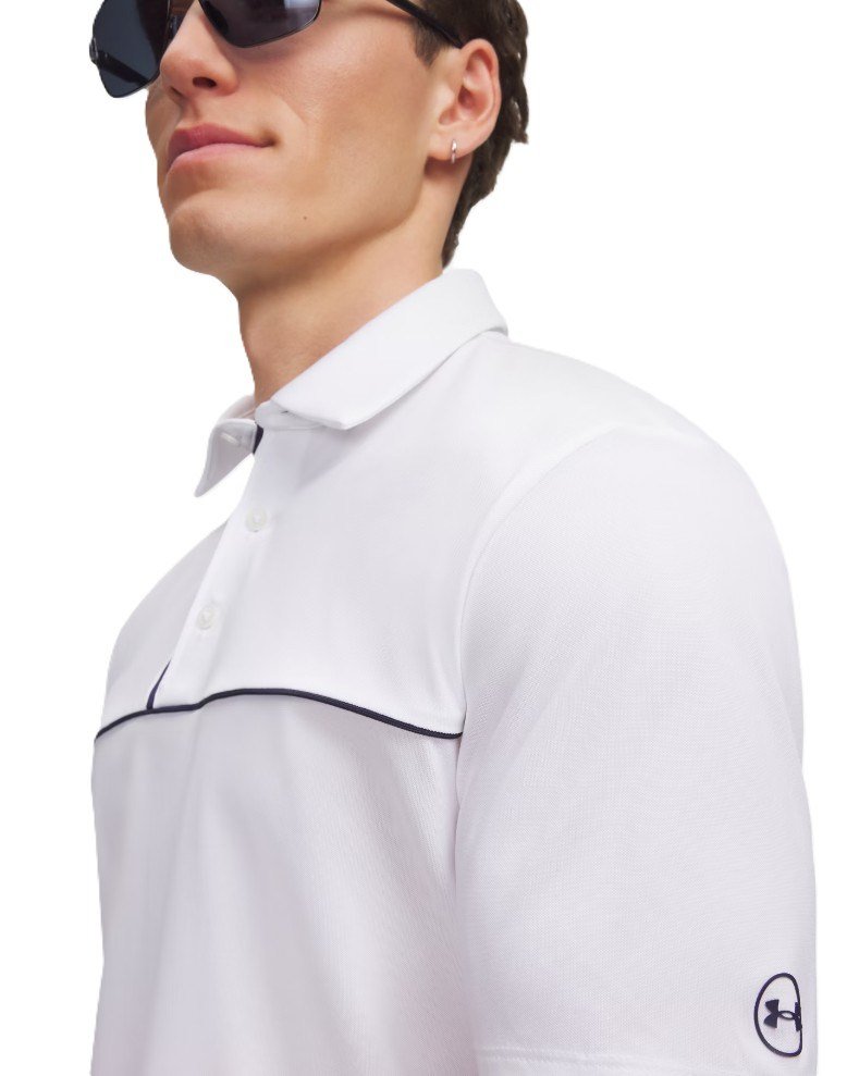 Under Armour Dry Horizon polo de hombre, blanco/azul marino