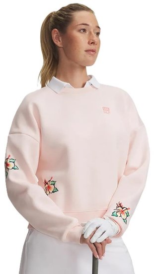 Under Armour Icon Golf Trip Crew sudadera de mujer, rosa