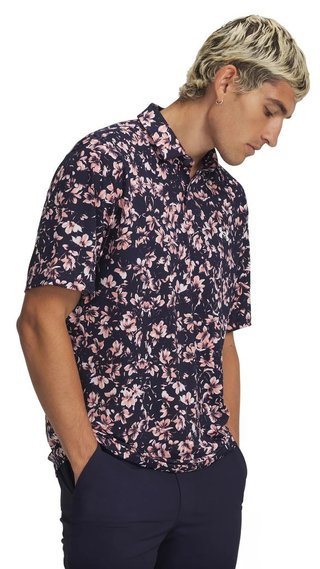 Under Armour Matchplay Printed polo de hombre, midnight navy/posh pink