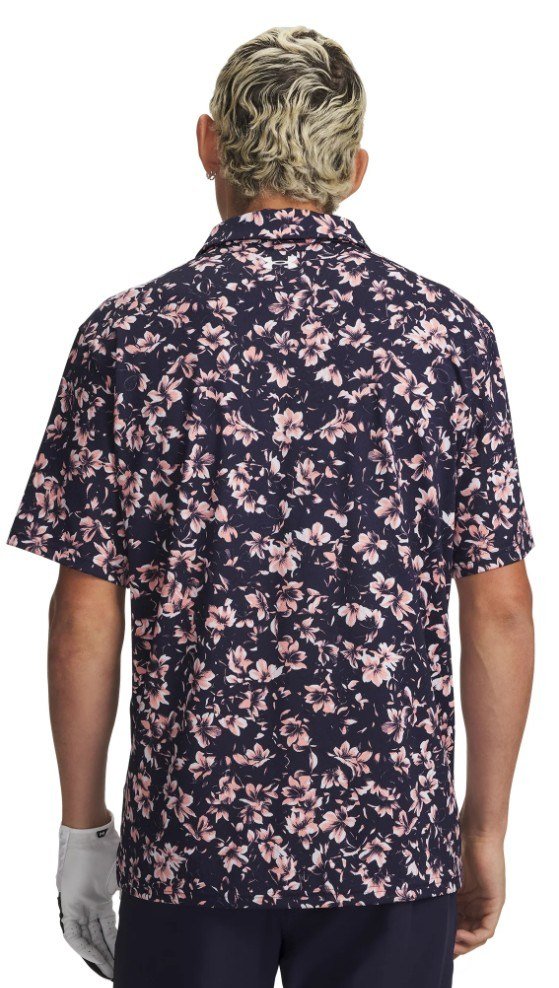 Under Armour Matchplay Printed polo de hombre, midnight navy/posh pink