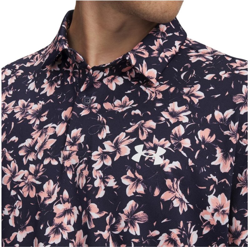 Under Armour Matchplay Printed polo de hombre, midnight navy/posh pink