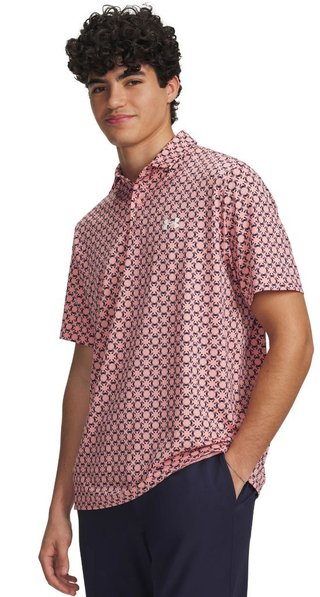 Under Armour Matchplay Printed polo de hombre, posh pink/midnight navy