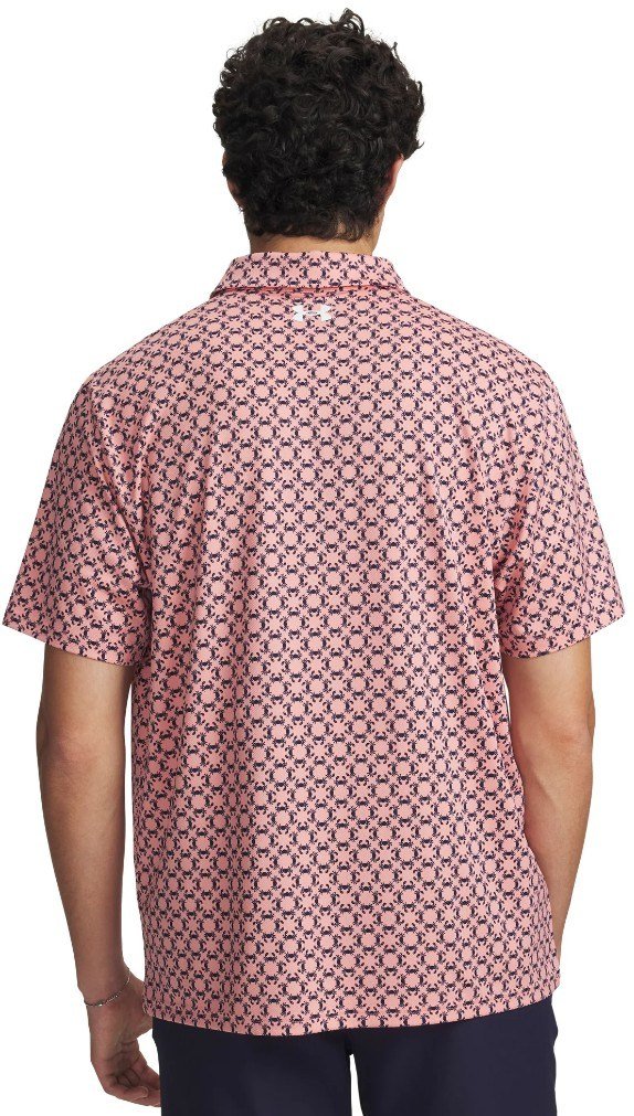 Under Armour Matchplay Printed polo de hombre, posh pink/midnight navy
