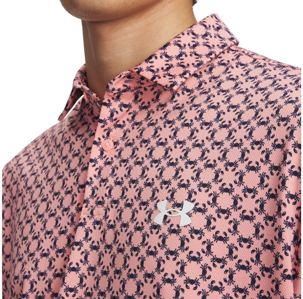 Under Armour Matchplay Printed polo de hombre, posh pink/midnight navy