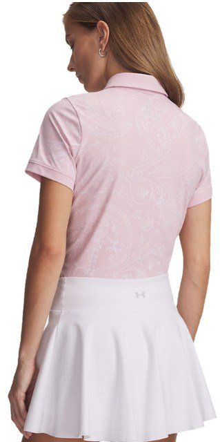 Under Armour Drive Printed polo de mujer, prime pink/white