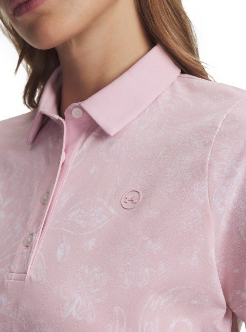 Under Armour Drive Printed polo de mujer, prime pink/white