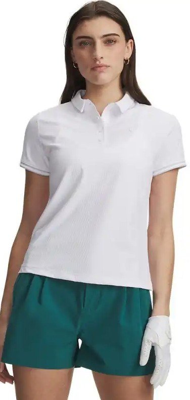 Under Armour Drive Chill polo de mujer, blanco/halo gray