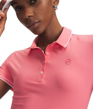 Under Armour Drive Chill polo de mujer, bittersweet pink/white