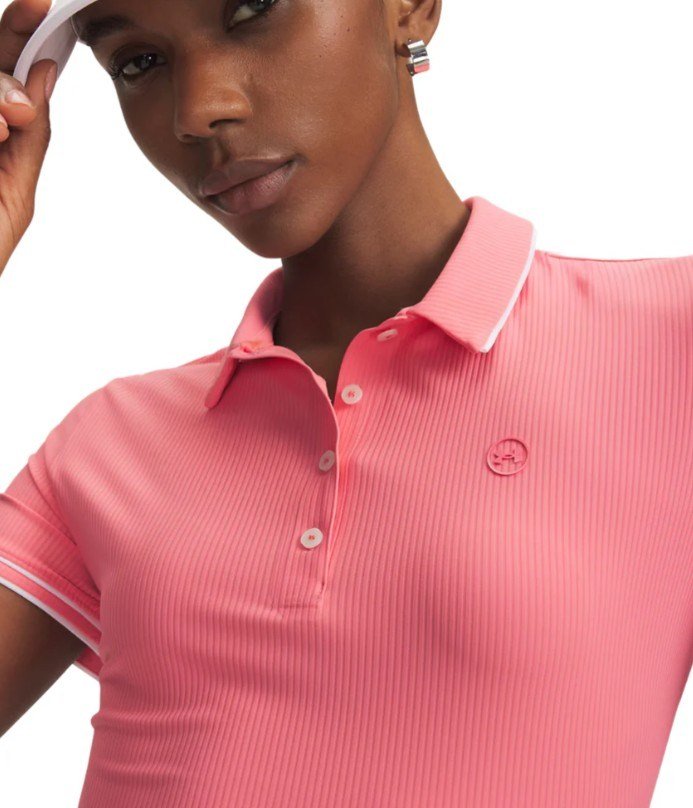 Under Armour Drive Chill polo de mujer, bittersweet pink/white