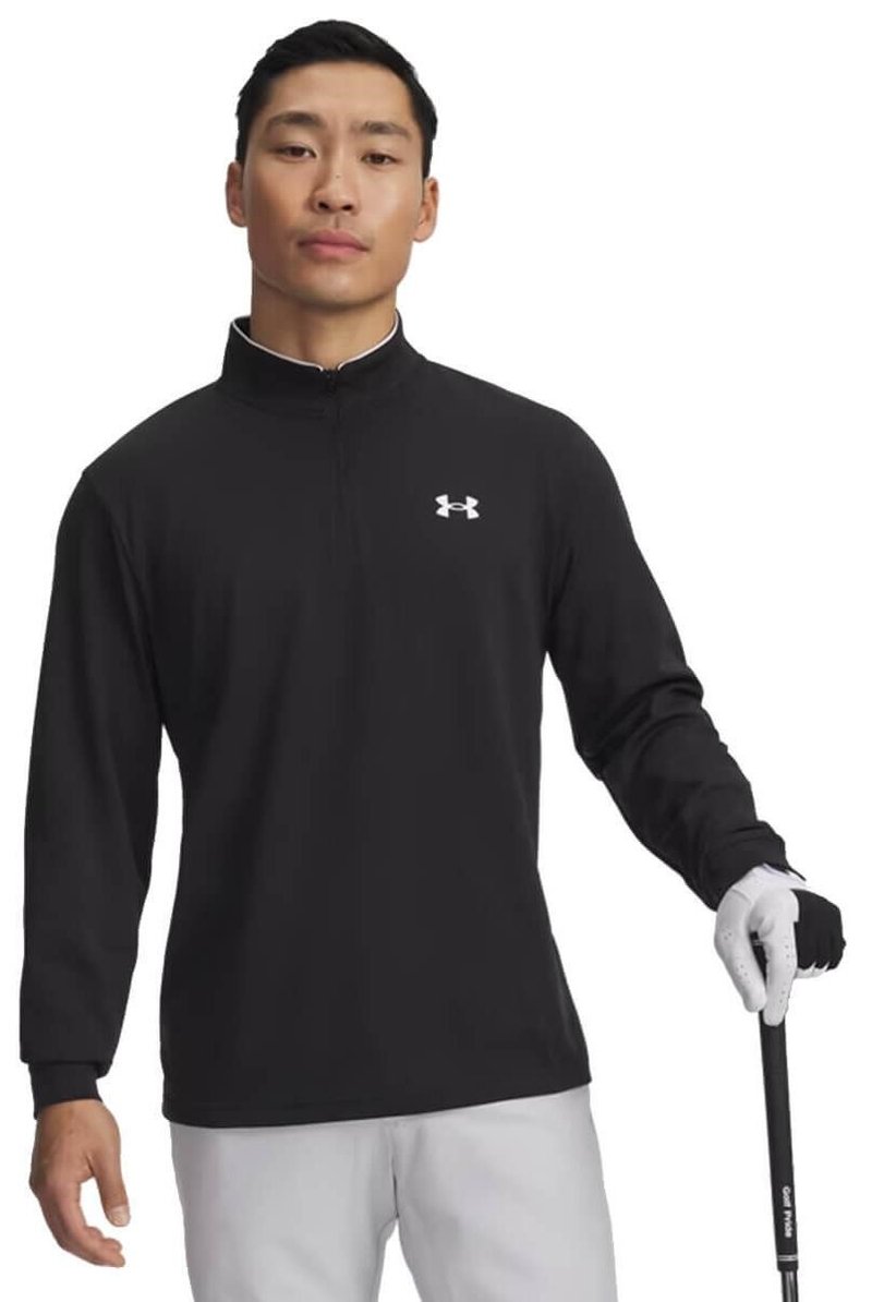 Under Armour MatchPlay 1/4 Zip sudadera de hombre, negro/blanco