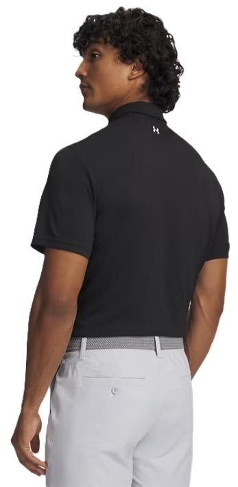 Under Armour Tee To Green Pique polo para hombre, negro/blanco