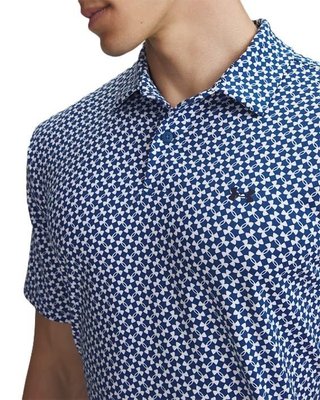 Under Armour UA T2G Printed polo de hombre, varsity blue/white/midnight navy