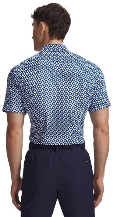 Under Armour UA T2G Printed polo de hombre, varsity blue/white/midnight navy