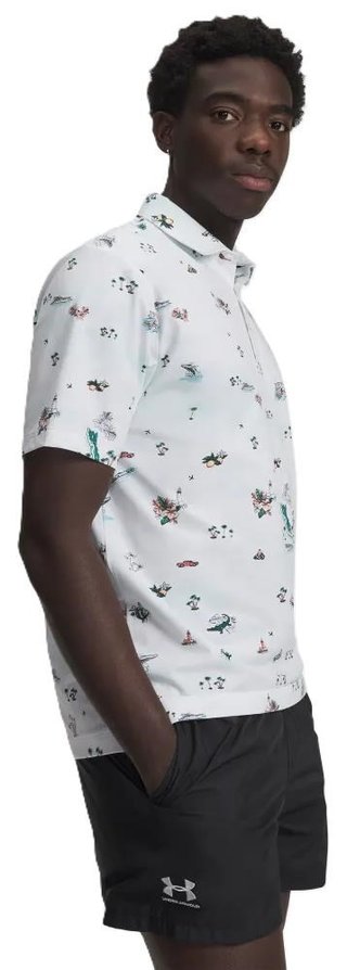 Under Armour ArmourDry Golf Trip Printed polo de hombre, blanco