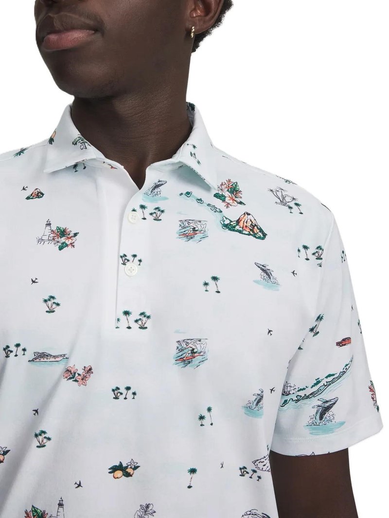 Under Armour ArmourDry Golf Trip Printed polo de hombre, blanco