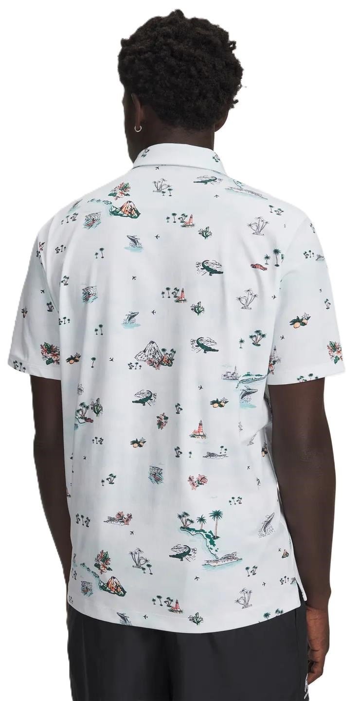 Under Armour ArmourDry Golf Trip Printed polo de hombre, blanco
