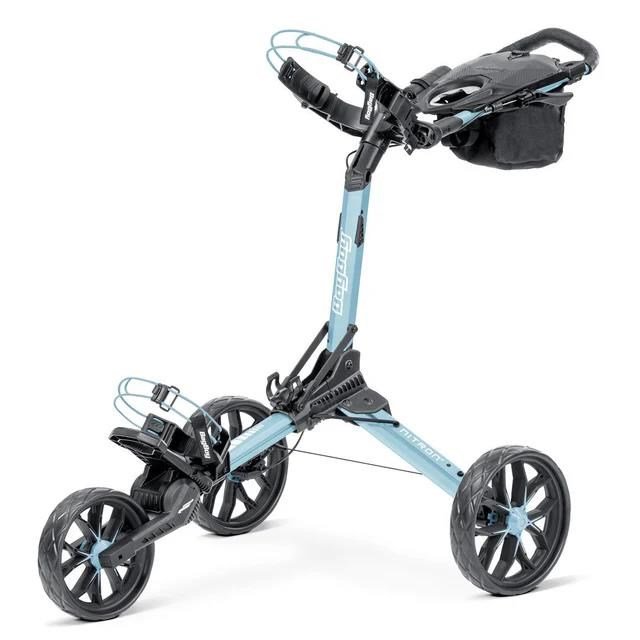 Bag Boy Nitron Auto-Open carrito manual, azul hielo/blanco