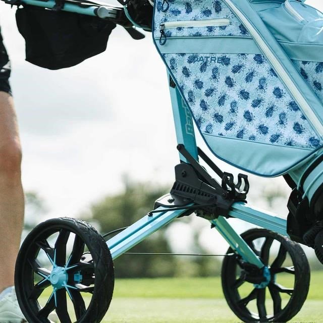 Bag Boy Nitron Auto-Open carrito manual, azul hielo/blanco